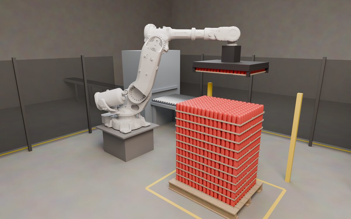 Simulated palletizing cell, variant two