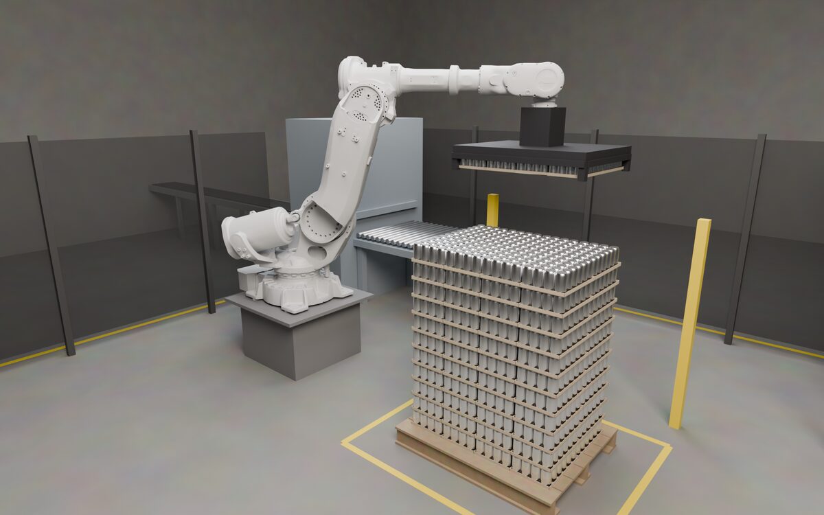Simulated palletizing cell, variant three